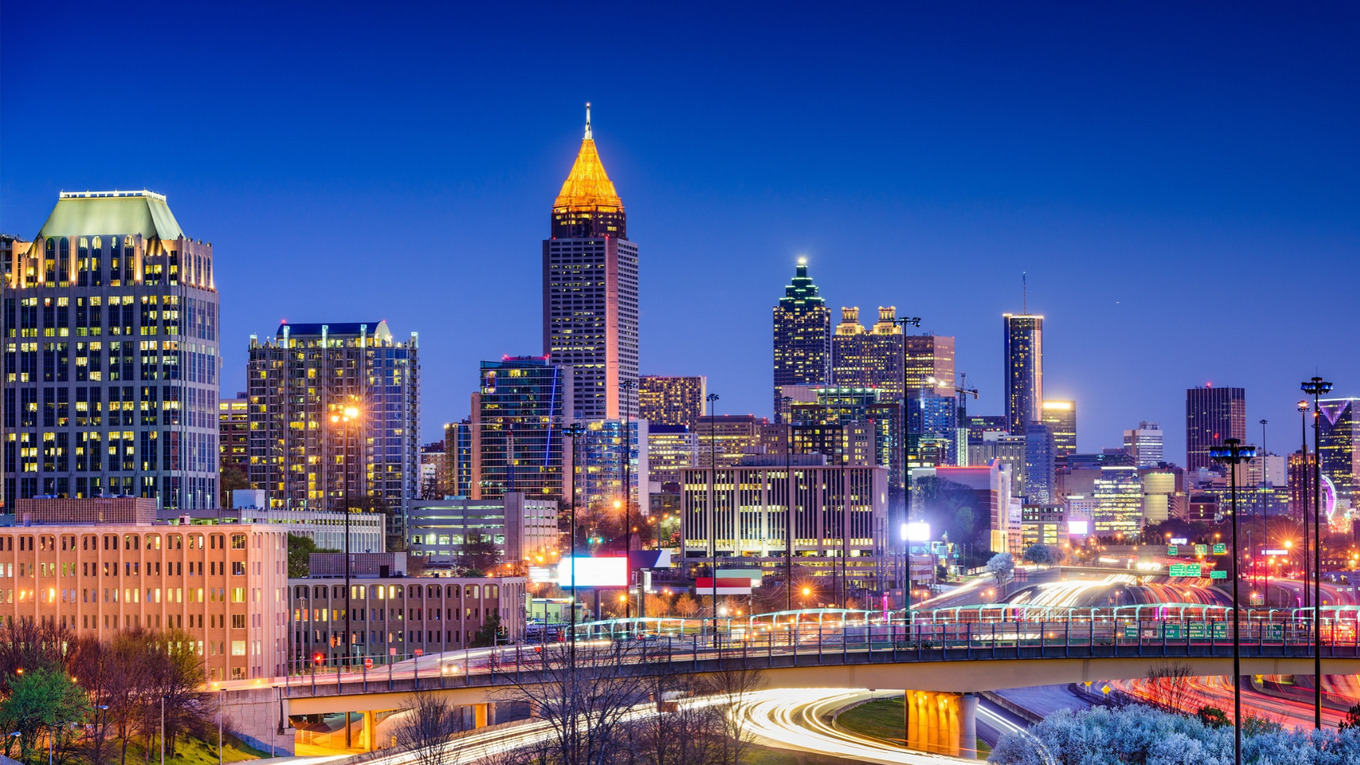 Atlanta skyline at dusk